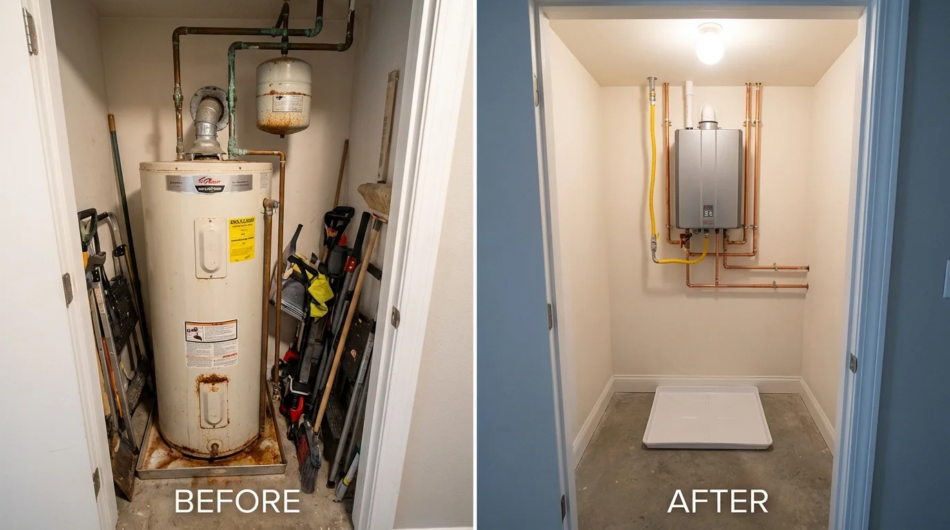 Tank water heater versus wall-mounted tankless unit comparison for Sumrall, MS homeowners