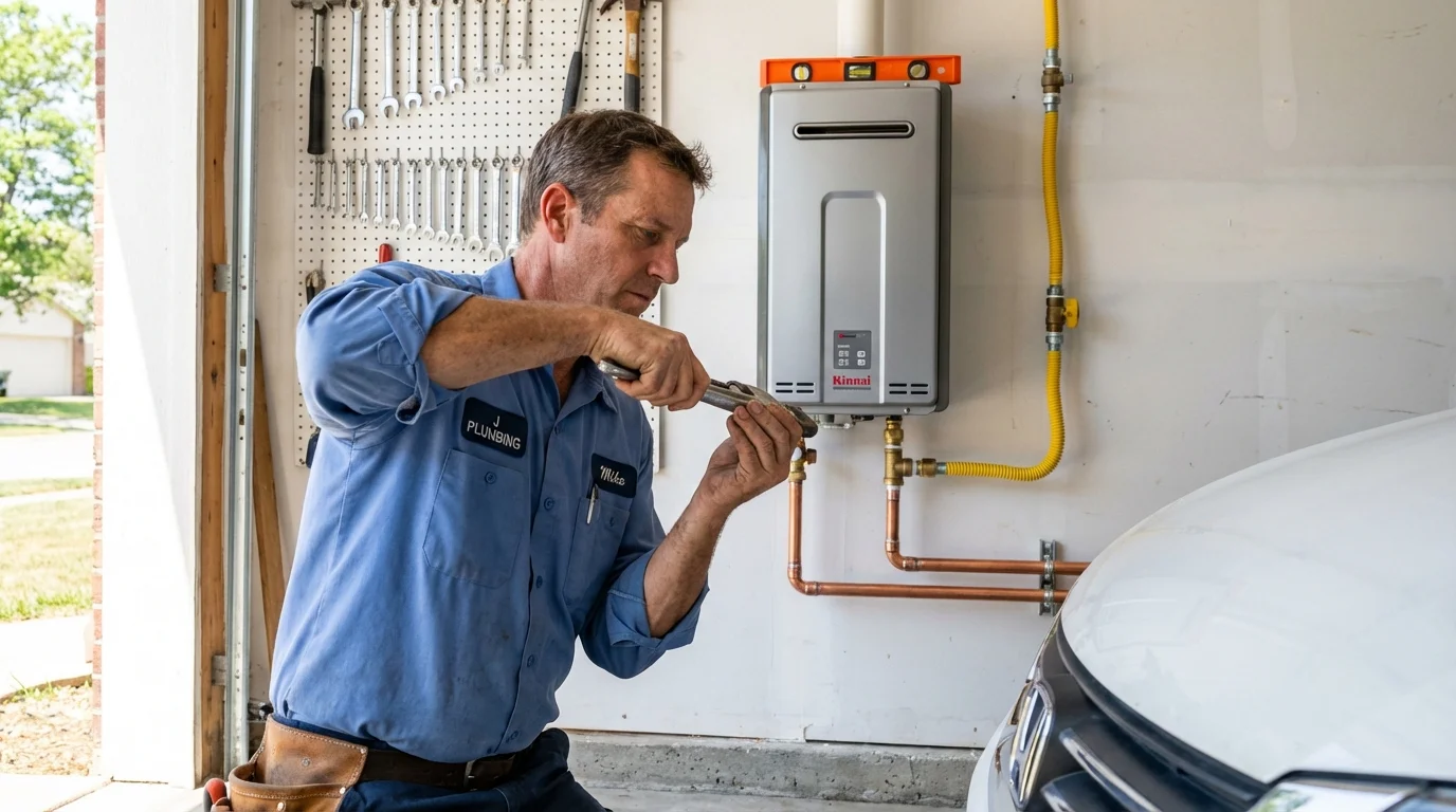 Tankless water heater installation by a Johns Plumbing LLC plumber in Sumrall